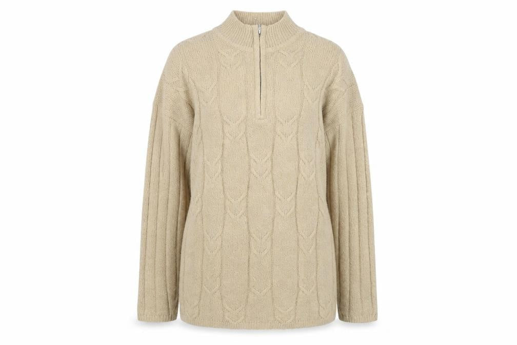 FABRIZIO Womens Beige  Knit Pullover Jumper Size XL  - shoulder pads