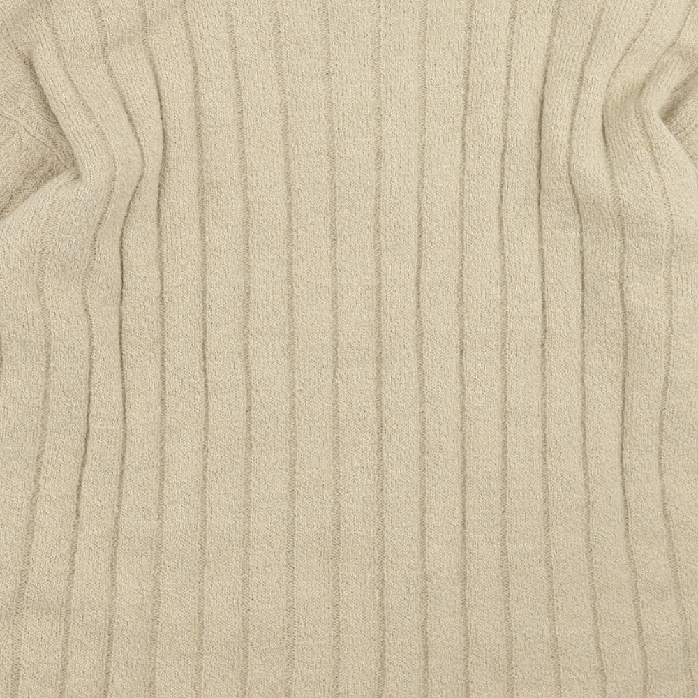 FABRIZIO Womens Beige  Knit Pullover Jumper Size XL  - shoulder pads