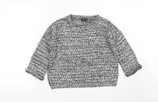 Topshop Womens Black  Knit Pullover Jumper Size 8