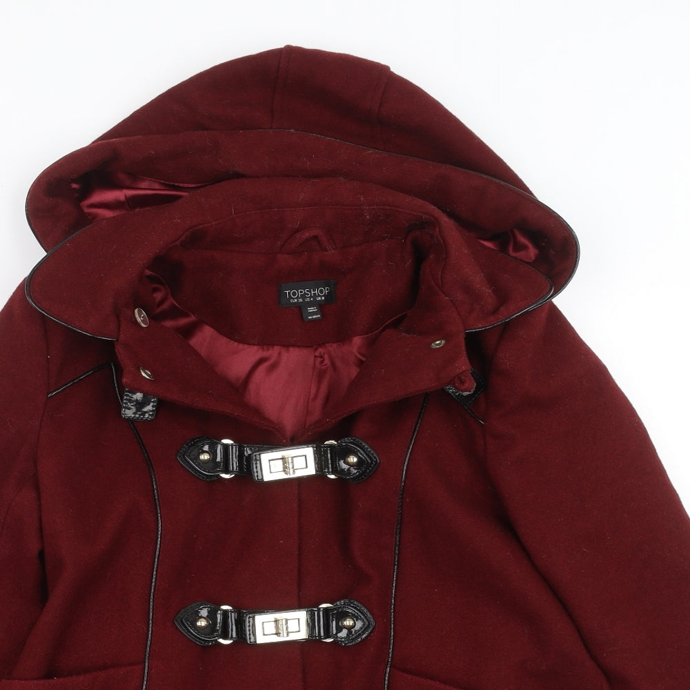 Topshop Womens Red   Jacket Coat Size 8