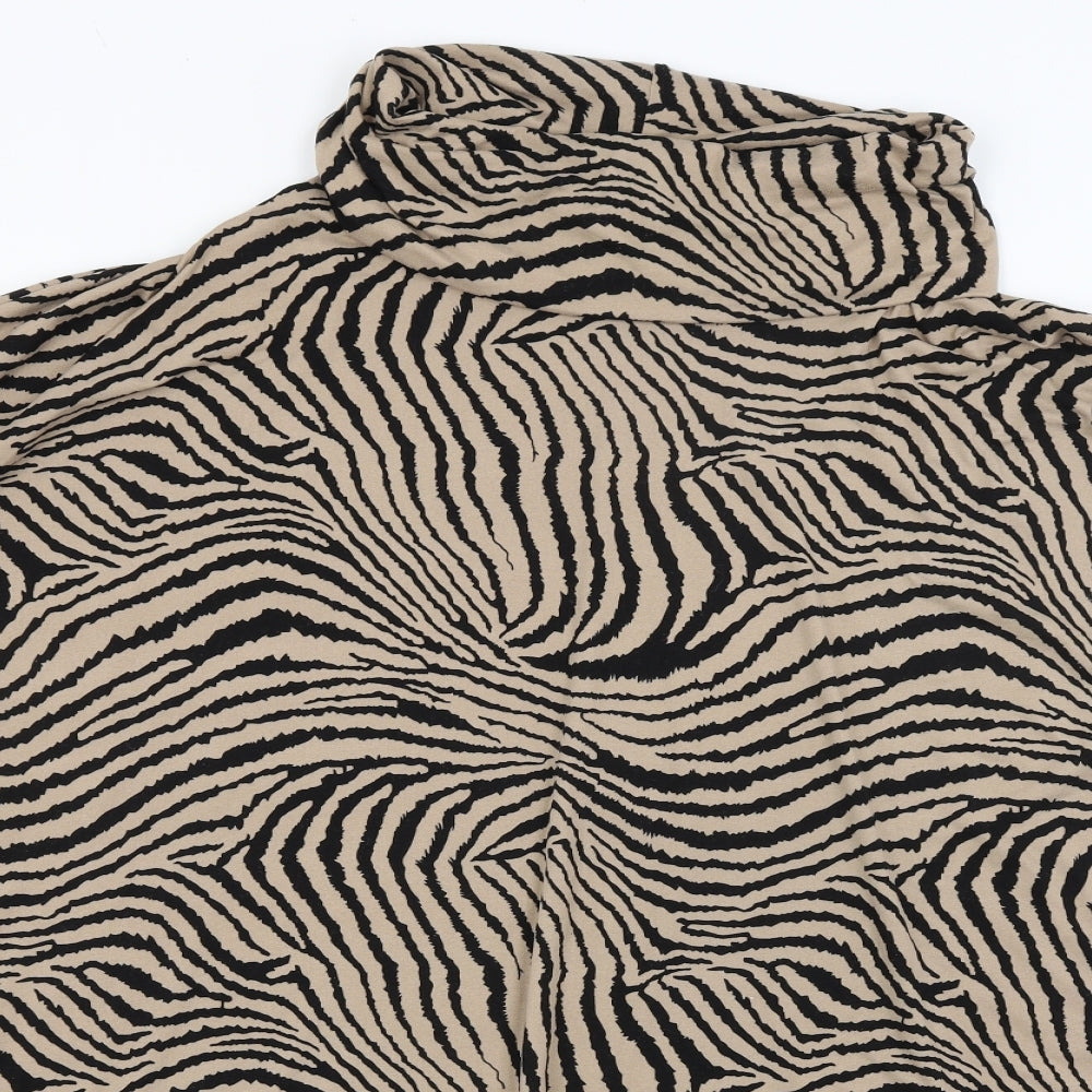 Quix Womens Orange Animal Print  Basic T-Shirt Size 2XL