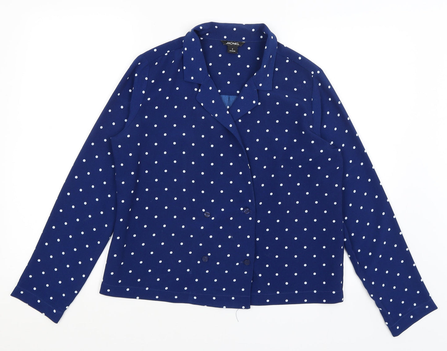 Monki Womens Blue Polka Dot  Jacket Blazer Size S