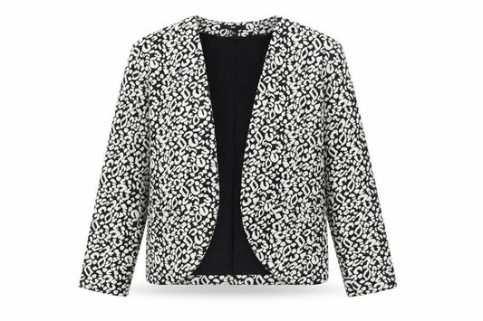 H&M Womens Black Animal Print  Jacket Blazer Size S