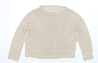 Basic Womens Beige   Pullover Jumper Size M