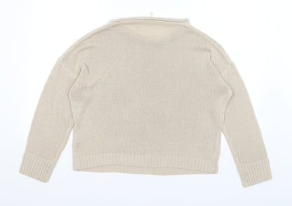 Basic Womens Beige   Pullover Jumper Size M