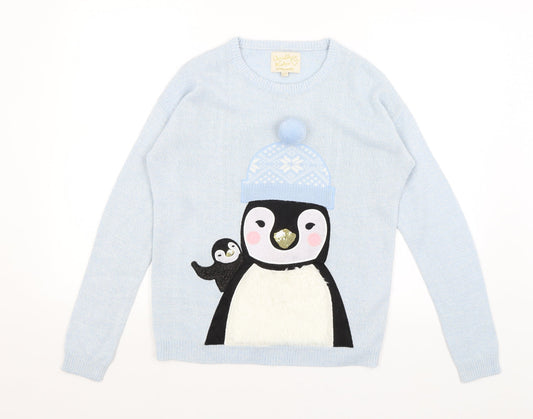 Preworn Womens Blue   Pullover Jumper Size 10  - Penguins