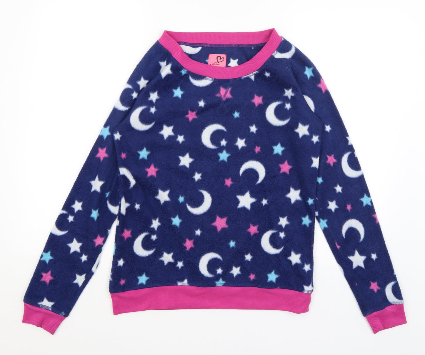 Adore Womens Blue Solid  Top Pyjama Top Size 8  - Stars & Moons