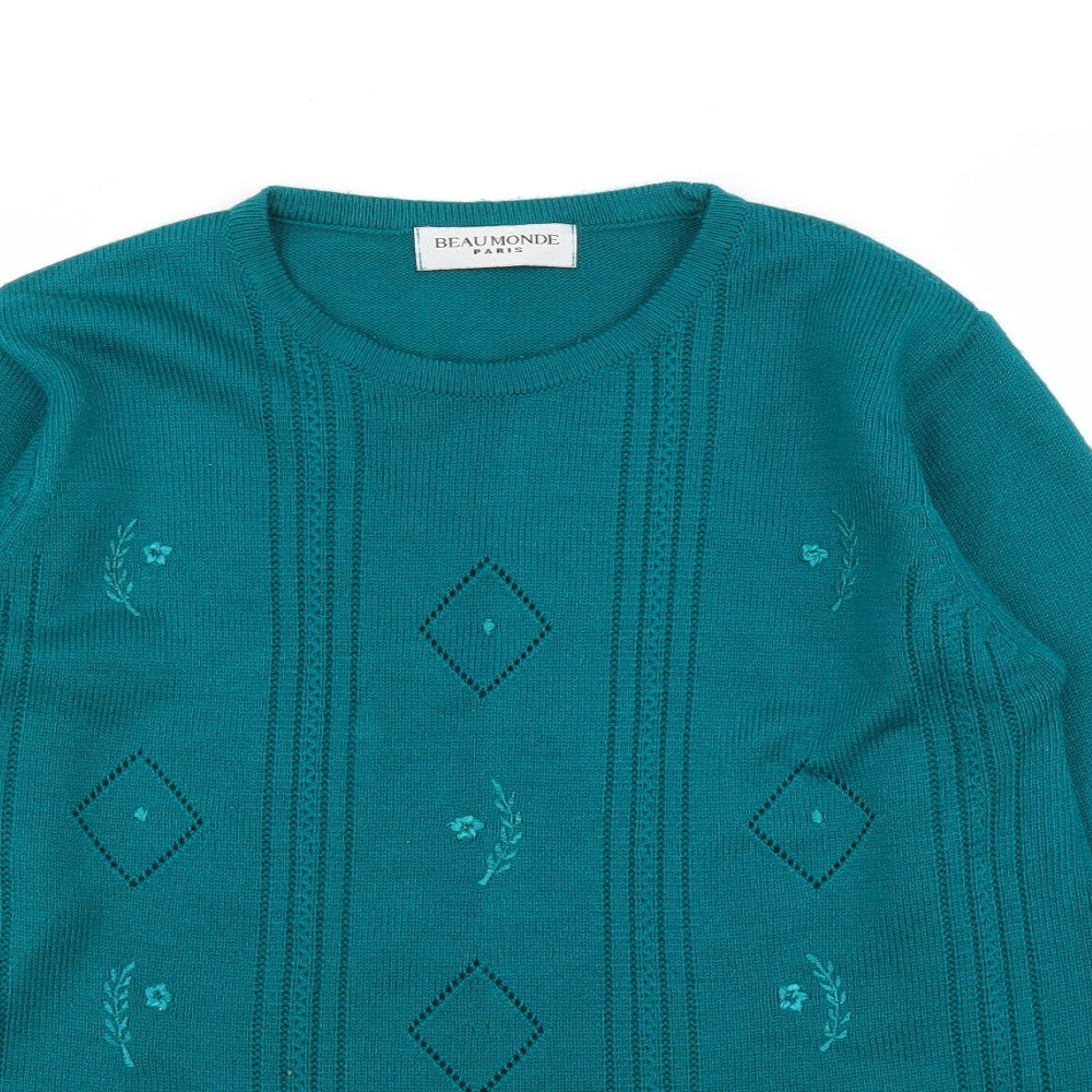 Beau Monde Womens Green   Pullover Jumper Size M