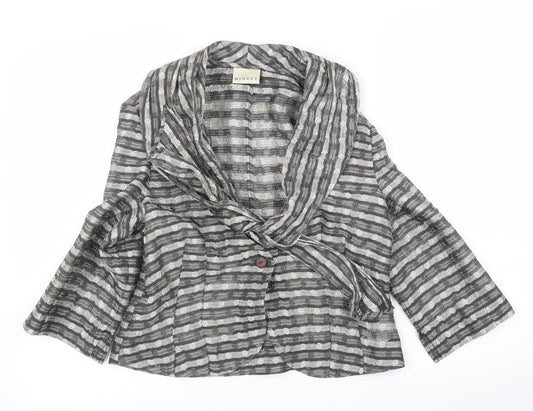 Minuet Womens Silver Striped  Cardigan Jumper Size 12