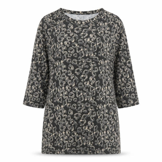 F&F Womens Brown Animal Print  Tunic Blouse Size 12  - Leopard print