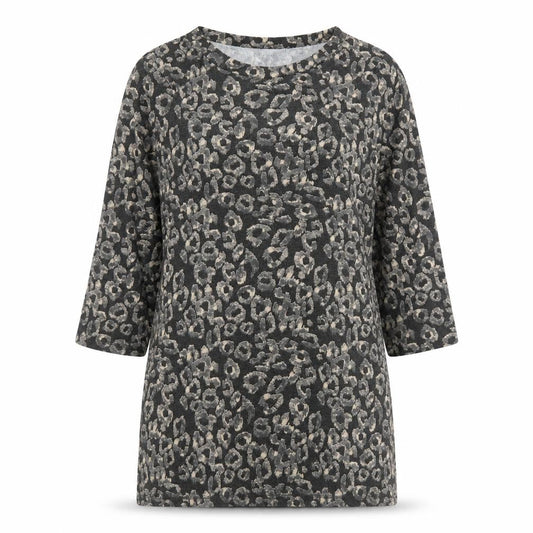 F&F Womens Brown Animal Print  Tunic Blouse Size 12  - Leopard print