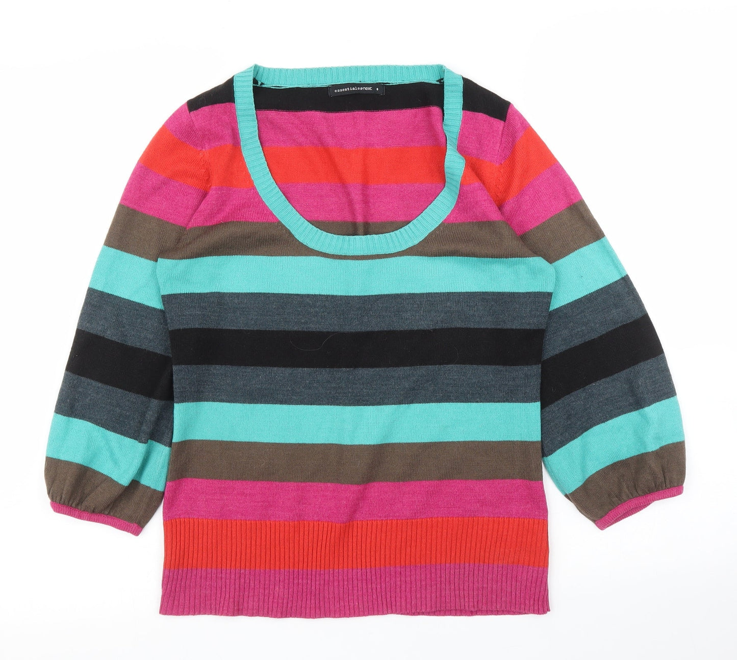 NEXT Womens Multicoloured Striped  Pullover Jumper Size 8