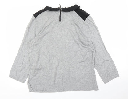 Back view of Papaya women’s grey basic blouse, size UK 16