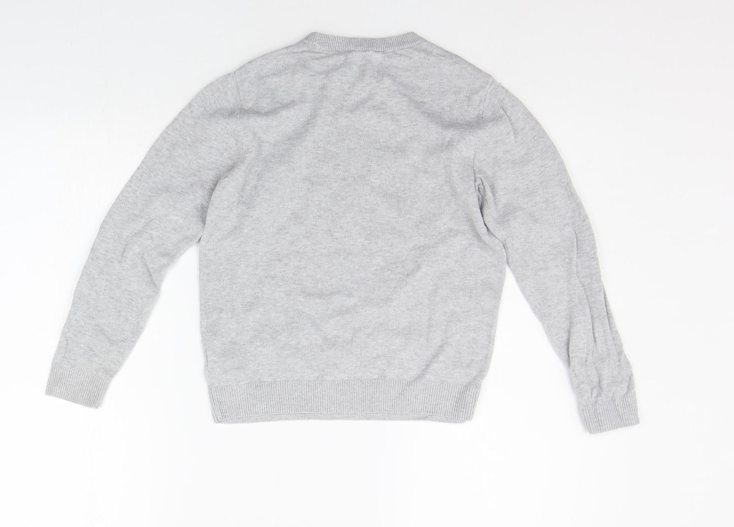H&M Girls Grey   Pullover Jumper Size 7-8 Years  - christams