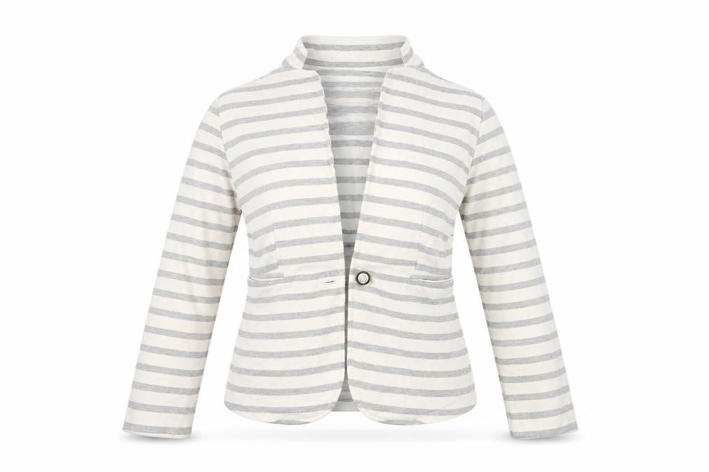 Atmosphere Womens White Striped  Cardigan Jumper Size 10