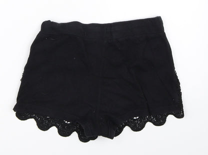 Back view of Atmosphere women’s black hot pants shorts, size UK 6