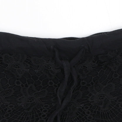 Close-up detail of Atmosphere women’s black hot pants shorts, size UK 6
