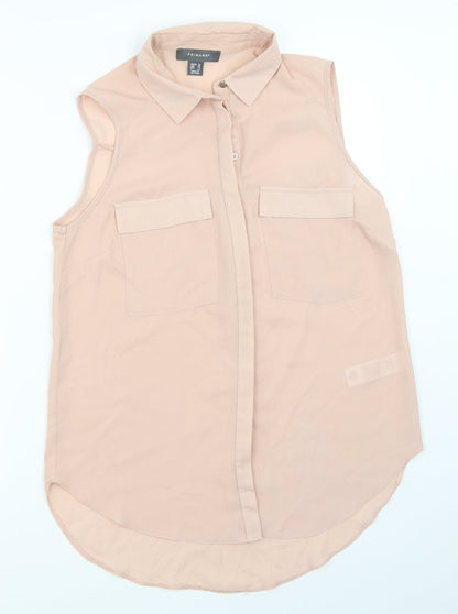 Preloved Primark Womens Pink   Basic Button-Up Size 10 - Front