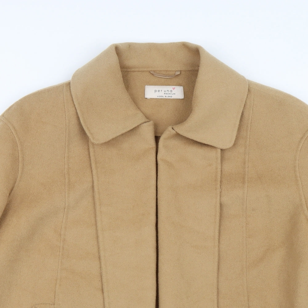 M&S Womens Brown   Overcoat Coat Size 14