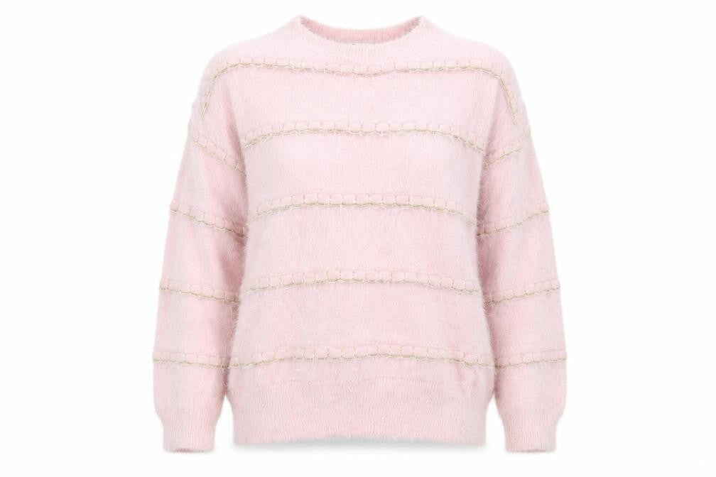 Ely Womens Pink  Knit Pullover Jumper Size M