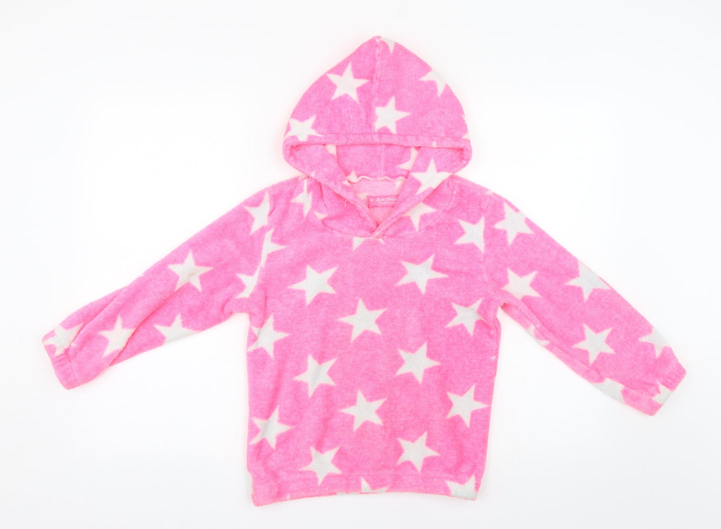 Love Sleep Girls Pink Geometric Fleece Top Pyjama Top Size 8 Years  - Stars