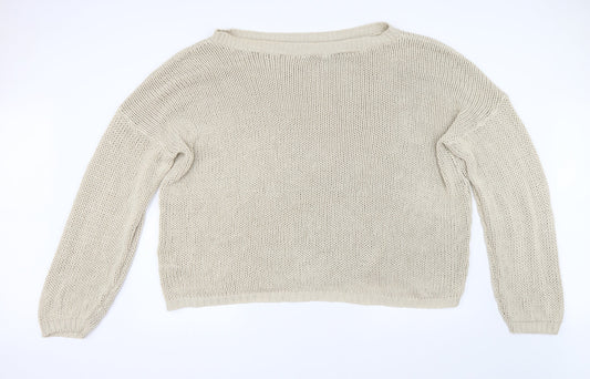 In the Style Womens Beige  Knit Pullover Jumper Size 16