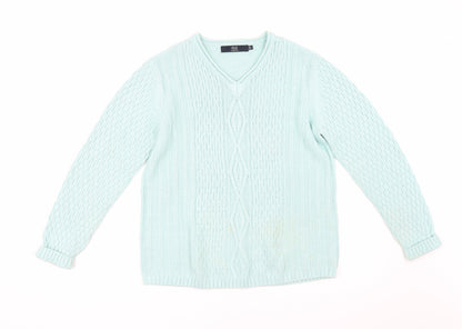 Isle Womens Green  Knit Pullover Jumper Size M