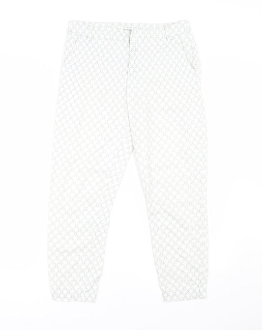 Chic & Jeune Womens Grey Geometric  Capri Trousers Size 8 L23 in