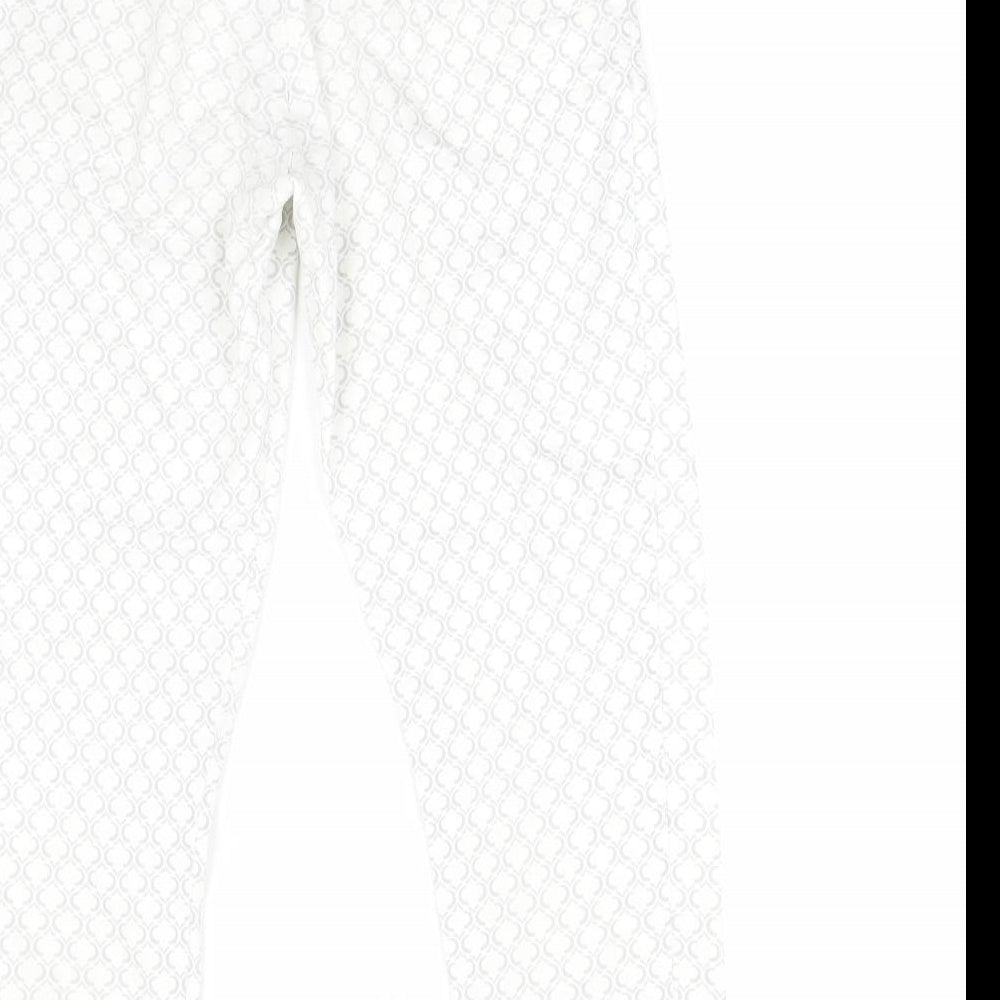 Chic & Jeune Womens Grey Geometric  Capri Trousers Size 8 L23 in