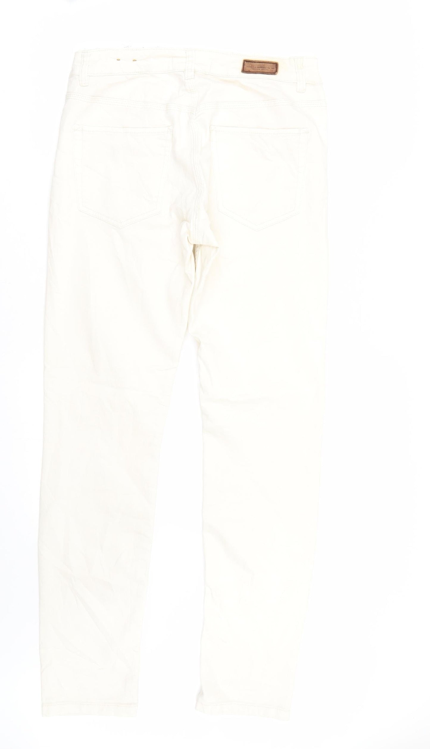 H&M Womens Ivory  Denim Skinny Jeans Size 12 L31 in