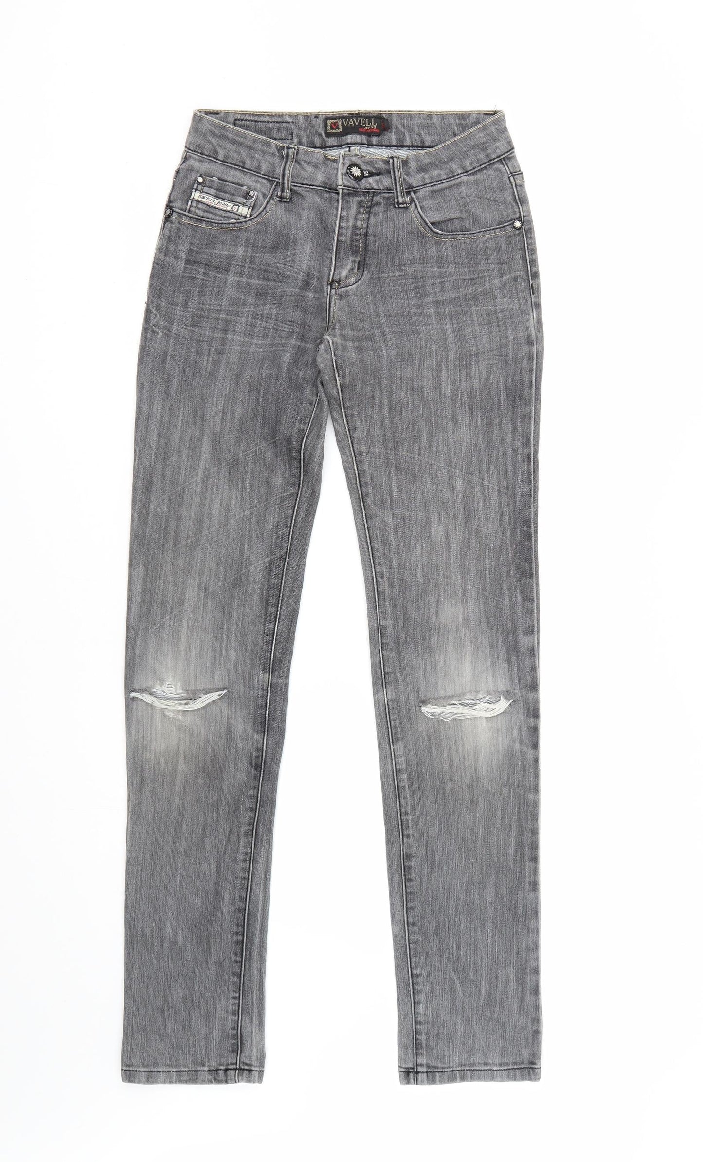 Vavell Womens Grey  Denim Skinny Jeans Size 8 L32 in