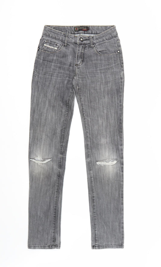 Vavell Womens Grey  Denim Skinny Jeans Size 8 L32 in