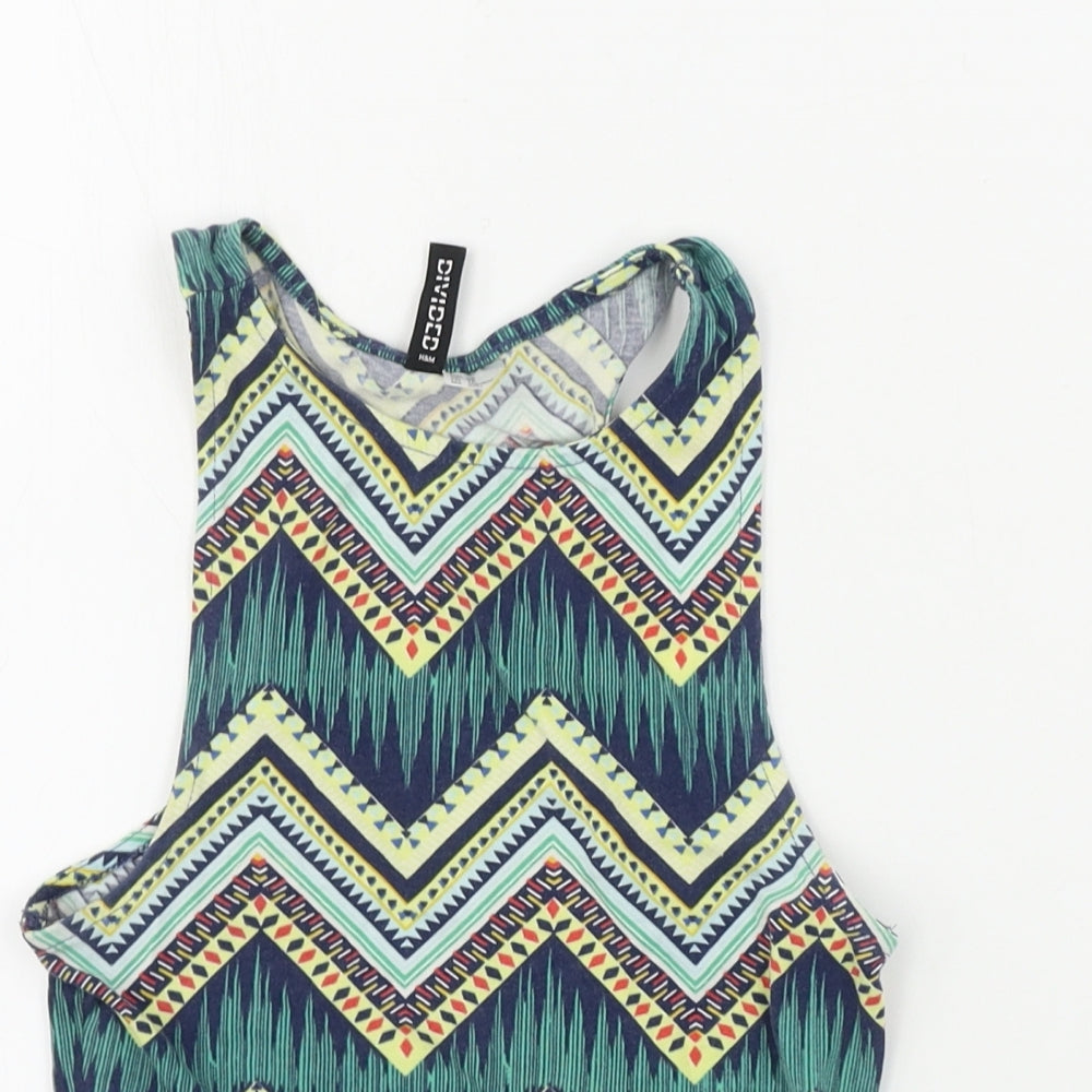 H&M  Womens Green Geometric  Basic Tank Size XS