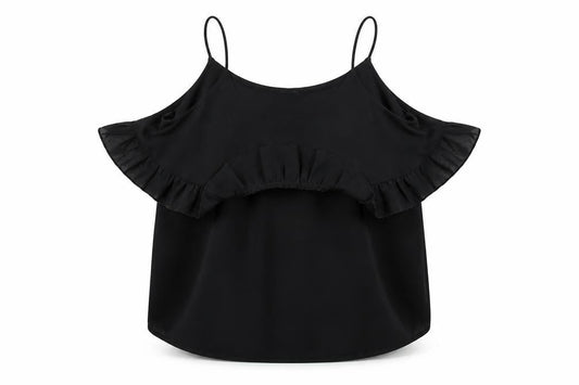 Front view of New Look girls’ black basic blouse, size 11, years