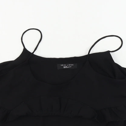 Close-up detail of New Look girls’ black basic blouse, size 11, years