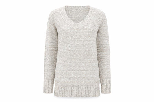Front view of Papaya women’s grey jumper, size UK 12