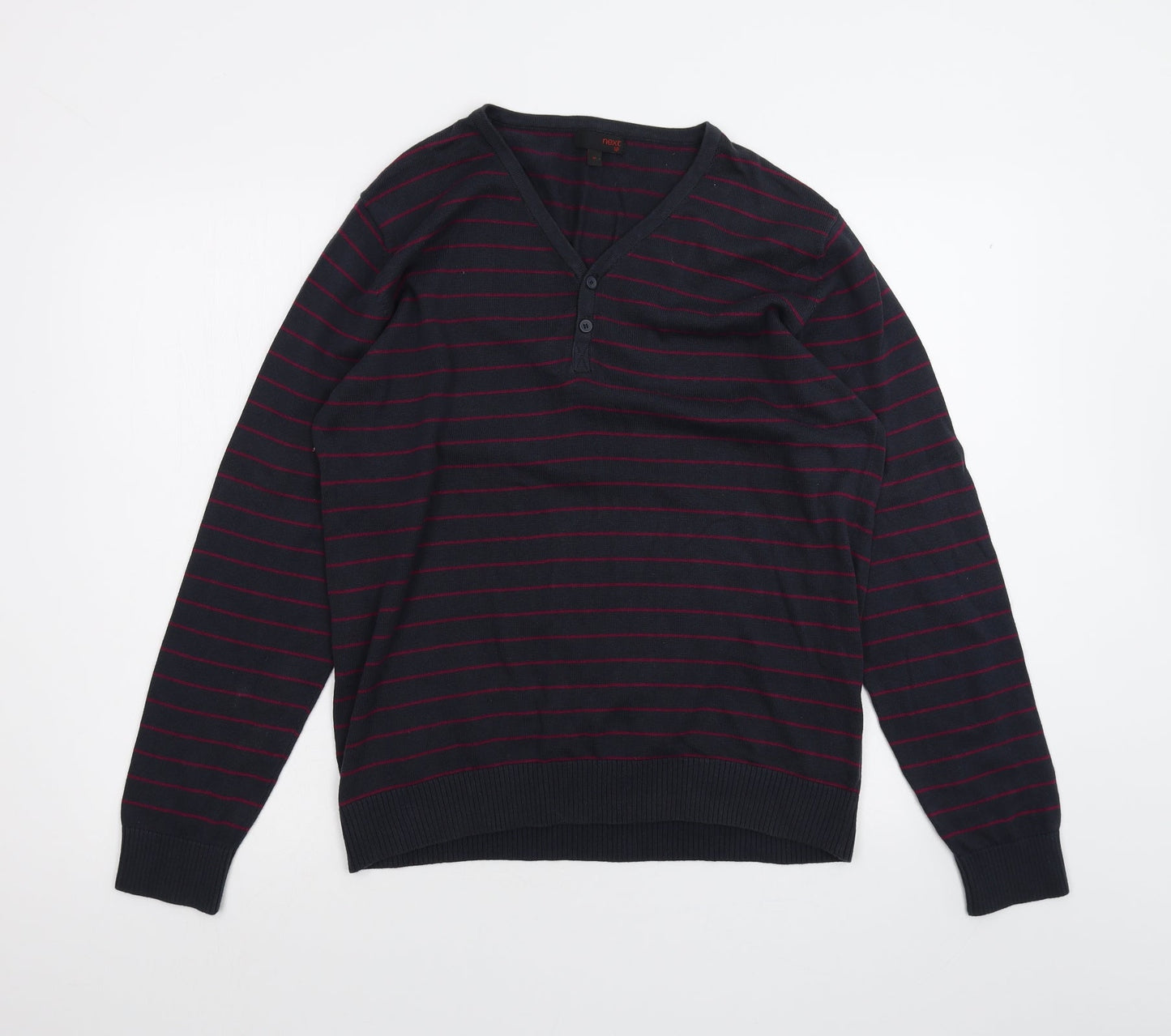 NEXT Womens Blue Striped  Basic T-Shirt Size M