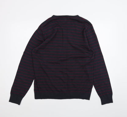 Preloved NEXT Womens Blue Striped  Basic T-Shirt Size M - Back