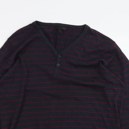Preloved NEXT Womens Blue Striped  Basic T-Shirt Size M - Detail
