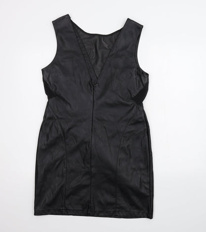 Additional front view of Miss Selfridge women’s black a-line, size UK 16