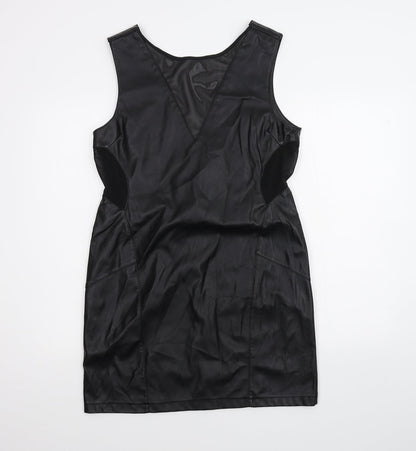 Back view of Miss Selfridge women’s black a-line, size UK 16