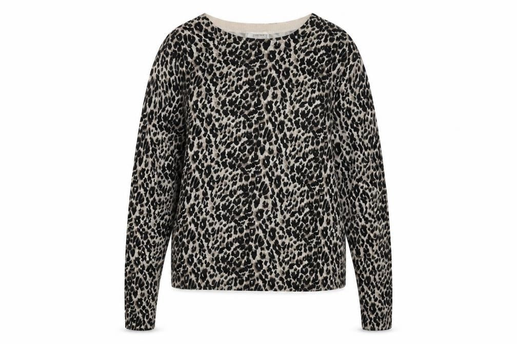 Warehouse Womens Black Animal Print  Basic T-Shirt Size 12