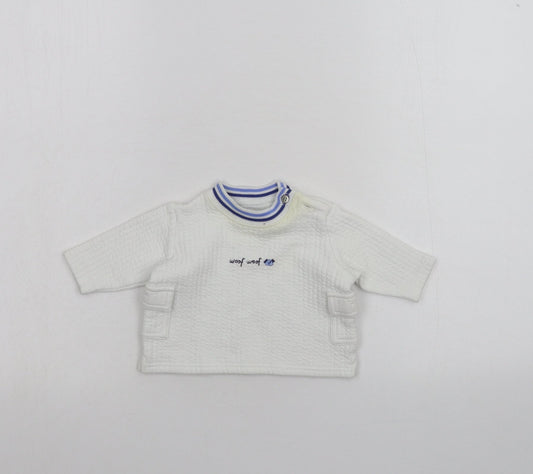 George Baby White   Pullover Jumper Size 0-3 Months