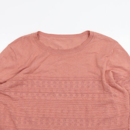 Preloved Oasis Womens Pink   Basic T-Shirt Size XL - Detail