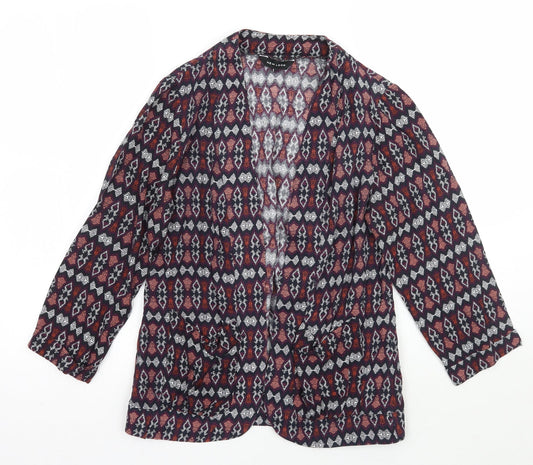 Newlook Womens Blue Geometric  Cardigan Jumper Size 10