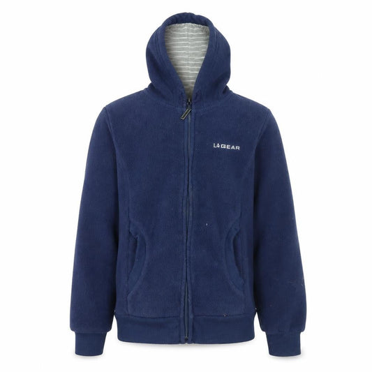 Front view of LA Gear boys’ blue jacket, size 7-8, years