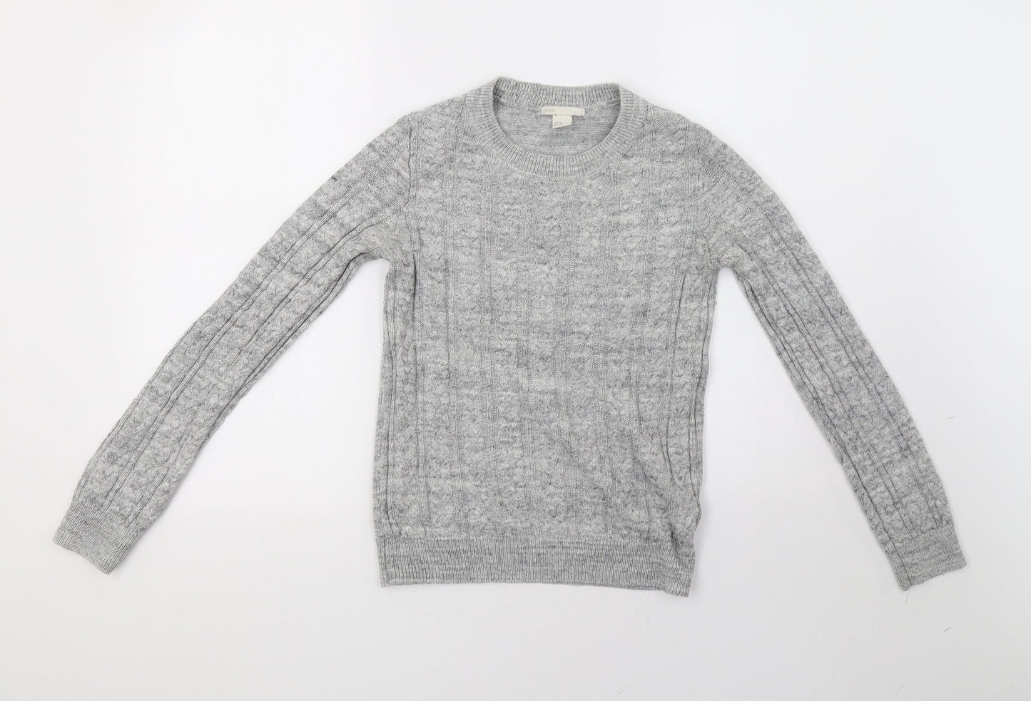 H&M Womens Grey  Knit Pullover Sweatshirt Size XS