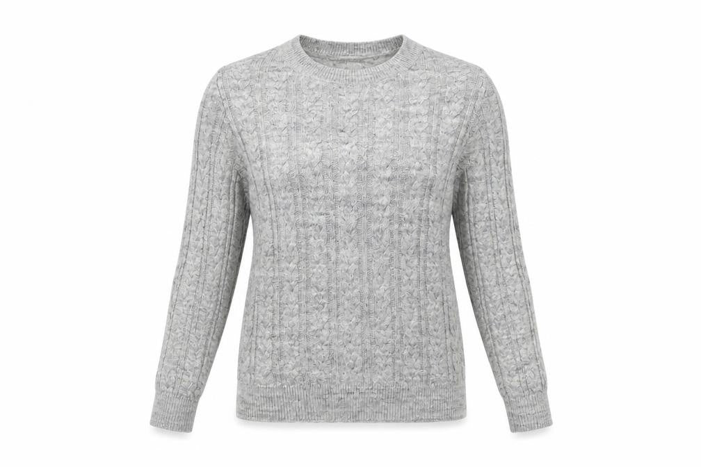 H&M Womens Grey  Knit Pullover Sweatshirt Size XS