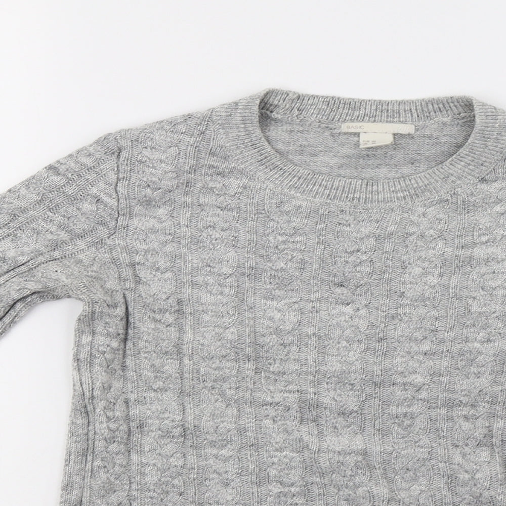 H&M Womens Grey  Knit Pullover Sweatshirt Size XS
