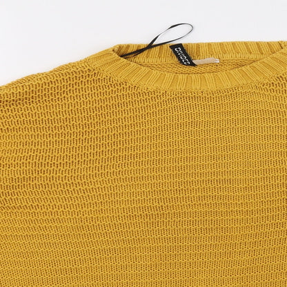 Preloved H&M Womens Yellow  Knit Pullover Sweatshirt Size M - Detail